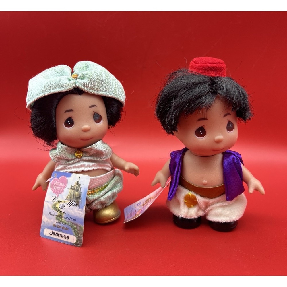 RARE Precious Moments Linda Rick Doll Disney Aladdin And Jasmine